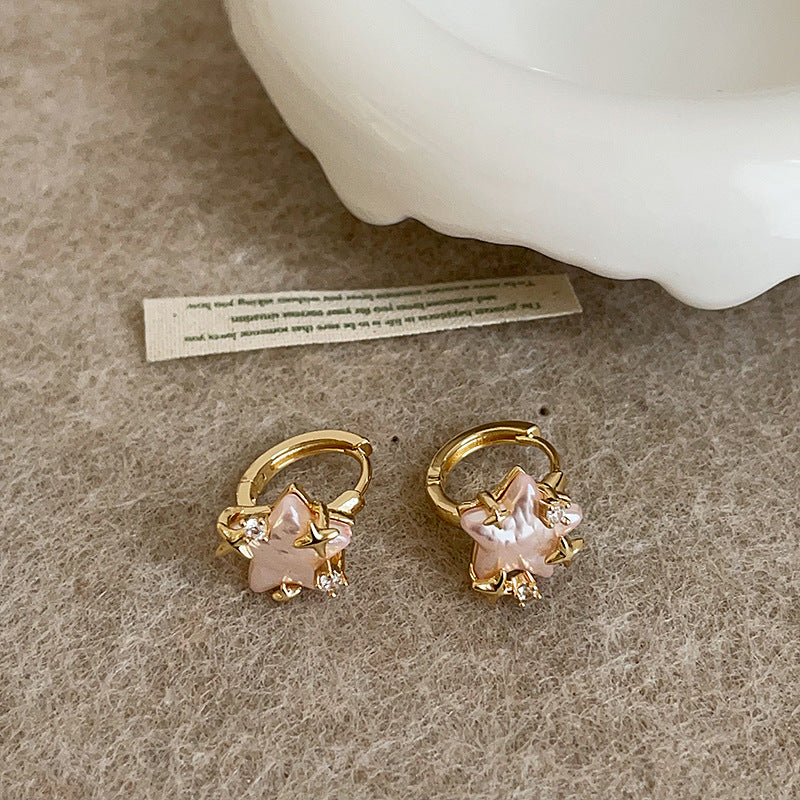 Women's Sweet Cool Personality Pink Love Star Pearl Rings