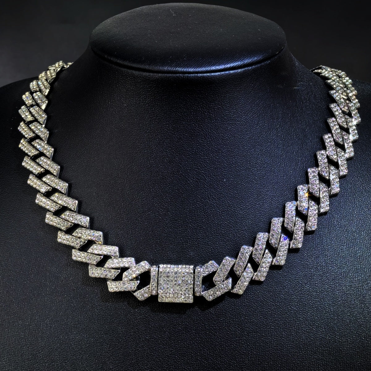 Link Chain Diamond Flip Full Hip Necklaces