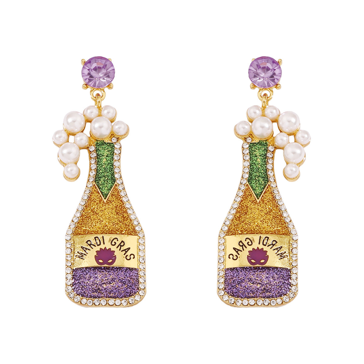 Light Luxury Carnival Cute Wine Bottle Earrings