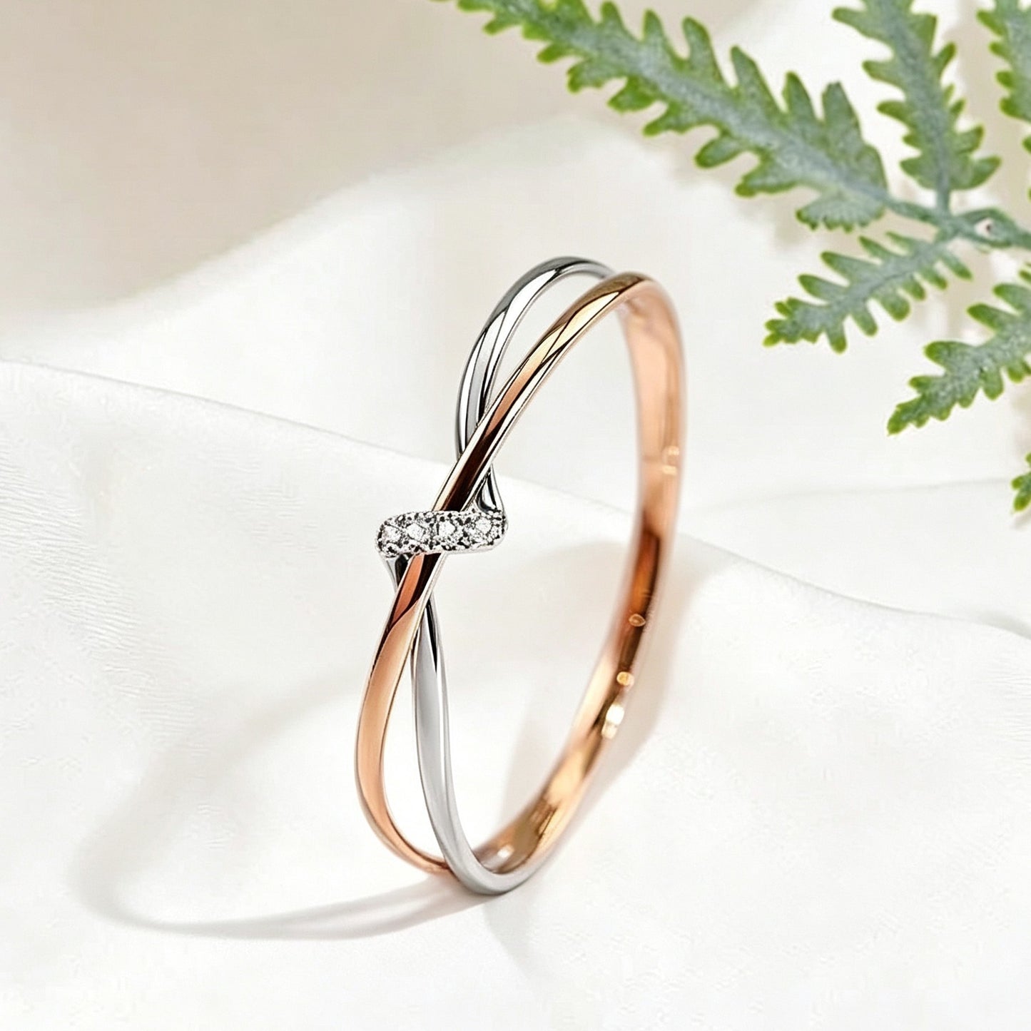 Sterling Sier Double Knot Winding Couple Ring