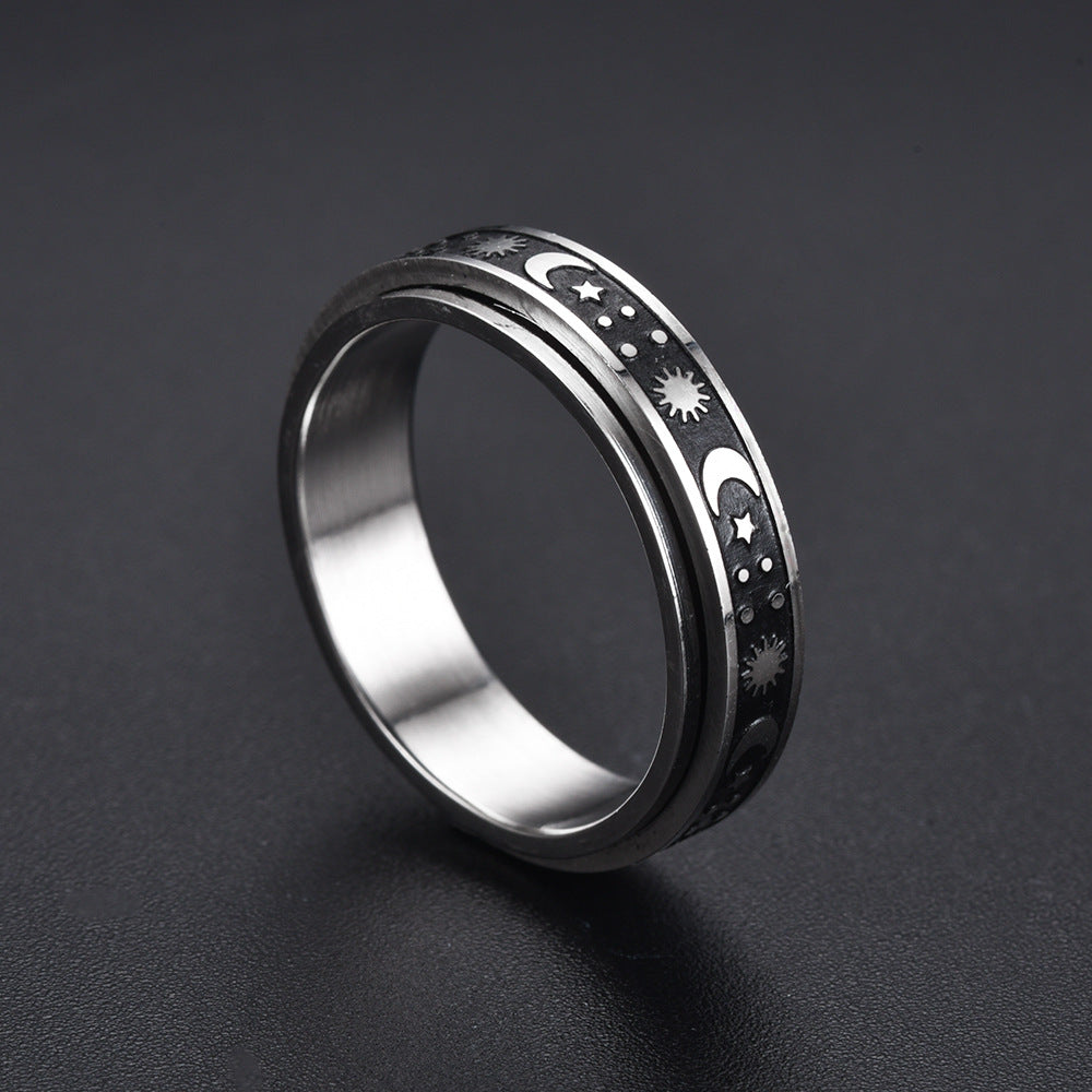 Personality Rotating Decompression Stainless Steel Corrosion Smear Oil Ring
