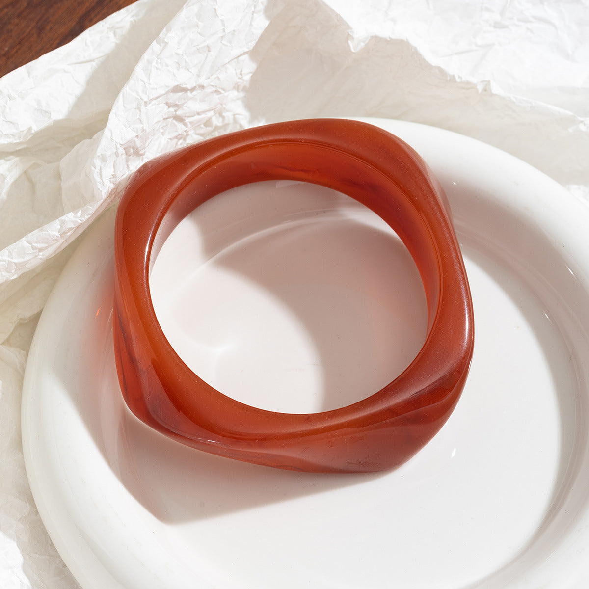 Women's Irregular Blooming Resin Curved Girlfriends Rings