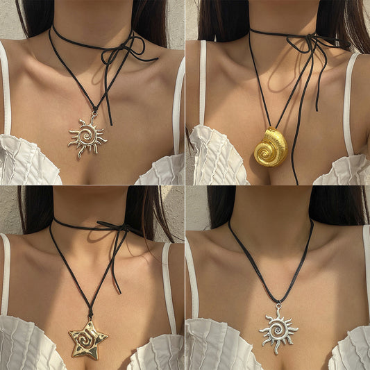 Metal Conch Starfish Female Sweet Cool Necklaces