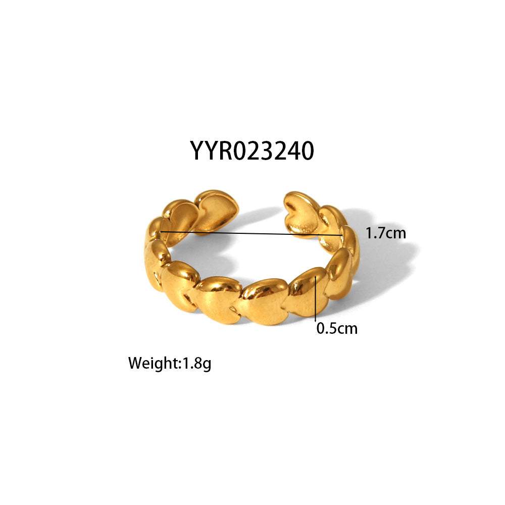 Personalized Golden Trendy Line High Profile Fashion Rings