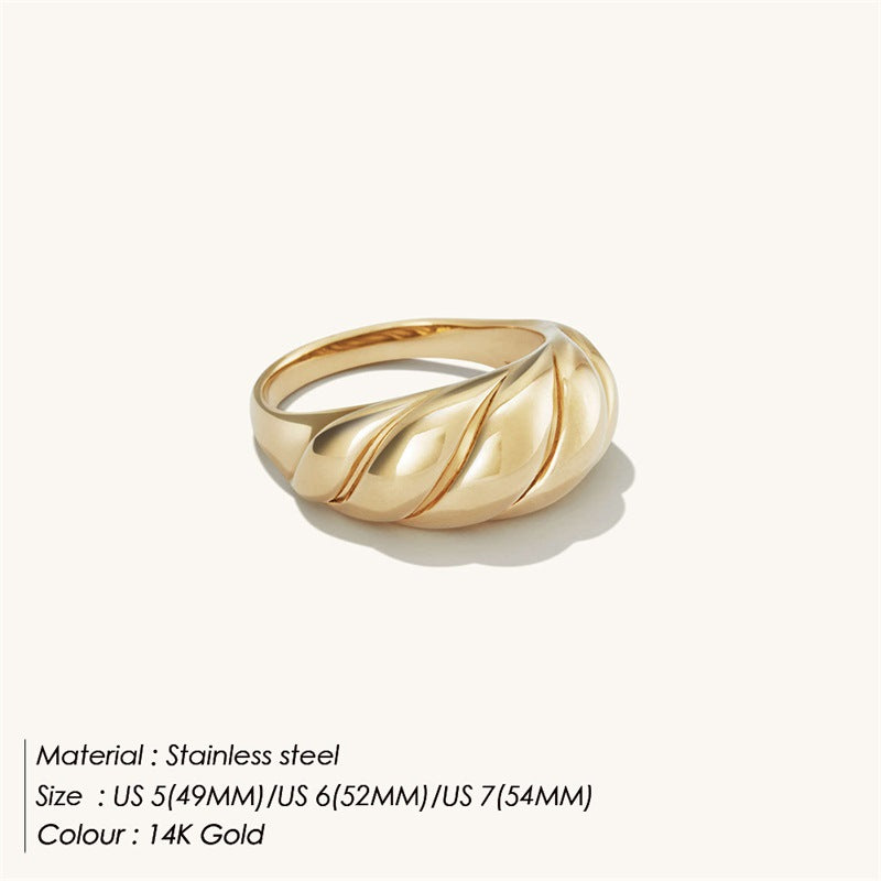 Stainless Steel Gold-plated Couple Index Finger Niche Rings