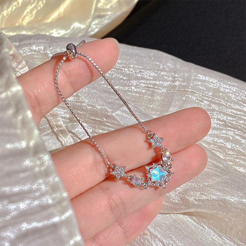 Female Korean Style Ice Transparent High-grade Sense Niche Moon Bracelets