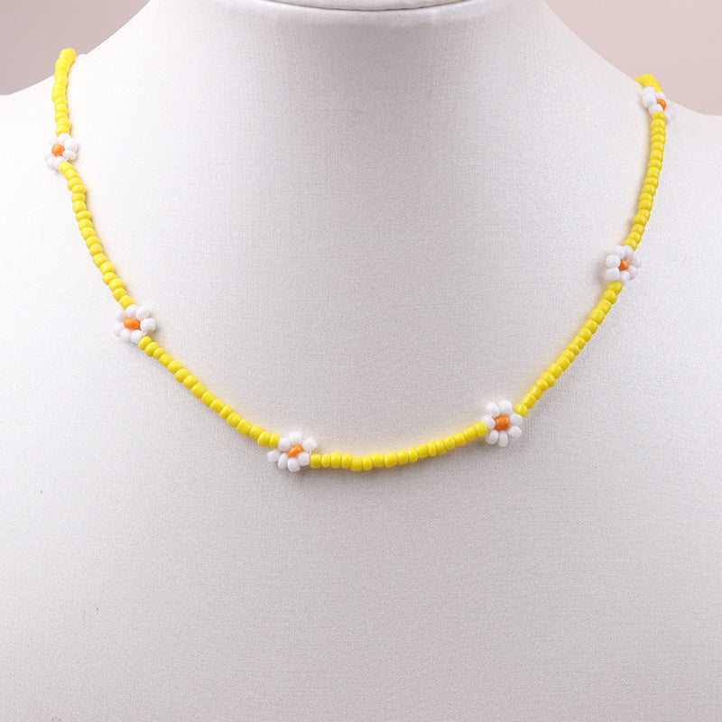 Women's Flower Bohemian Colorful Little Daisy Simple Necklaces