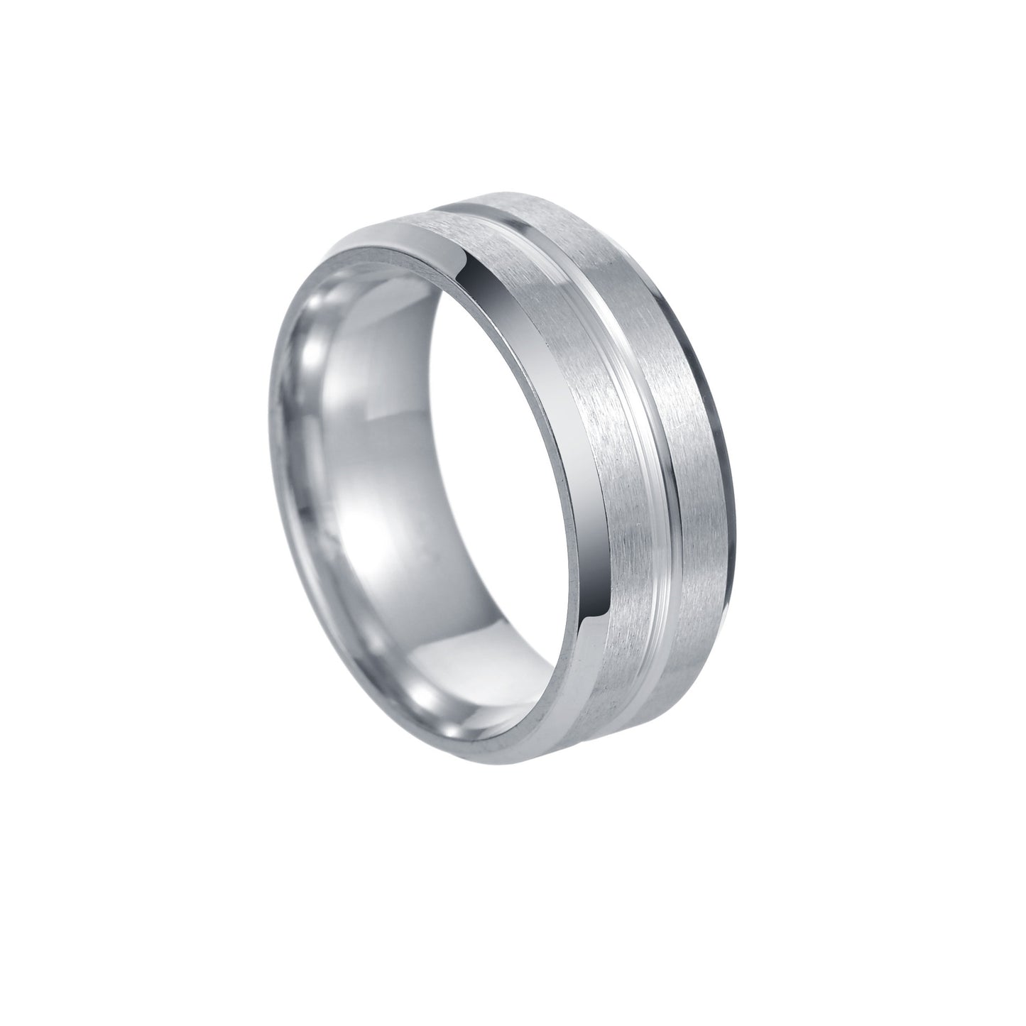 Men's Popular Ornament Standard Size Matching Titanium Rings