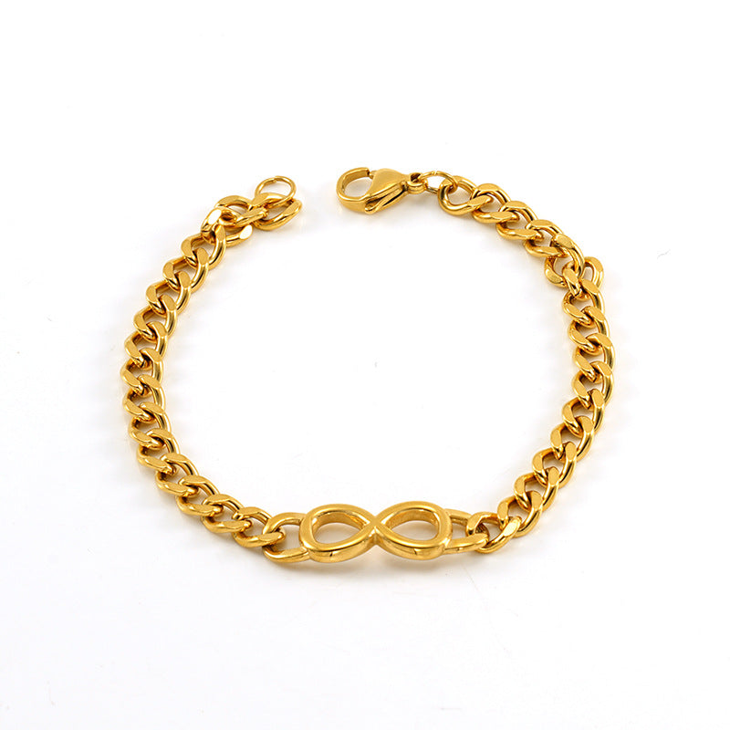 Women's & Men's Cuban Link Chain Digital Personality Wild Light Luxury Style Bracelets