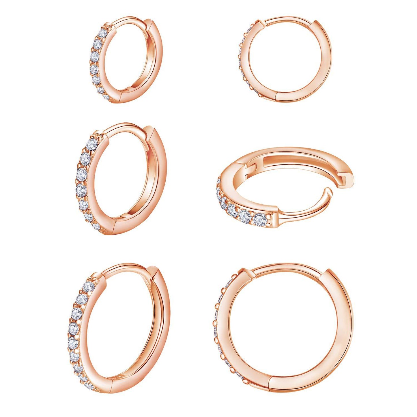 Women's Brass Real Gold Plating Simple Inlaid Zircon Fashion Circle Earrings