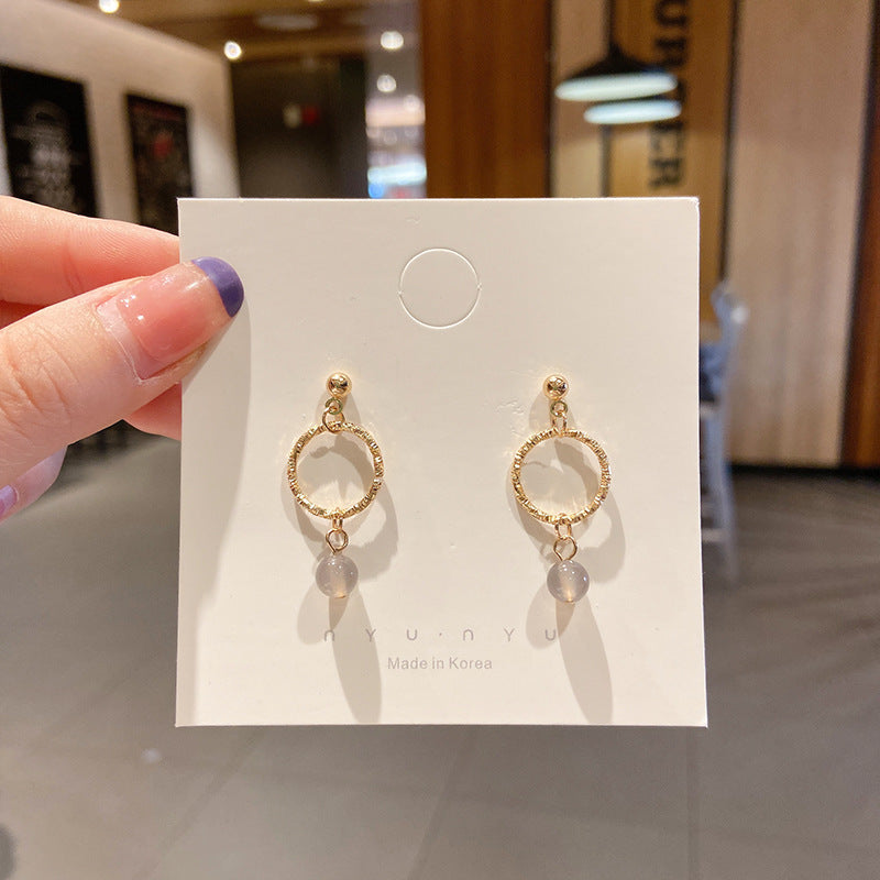 Light Luxury Sier Pin Pearl Niche Earrings