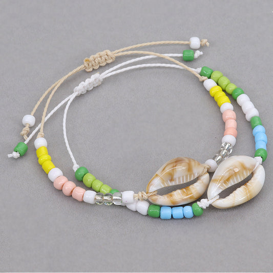 Acrylic Shell Color Bead Woven Bohemian Bracelets