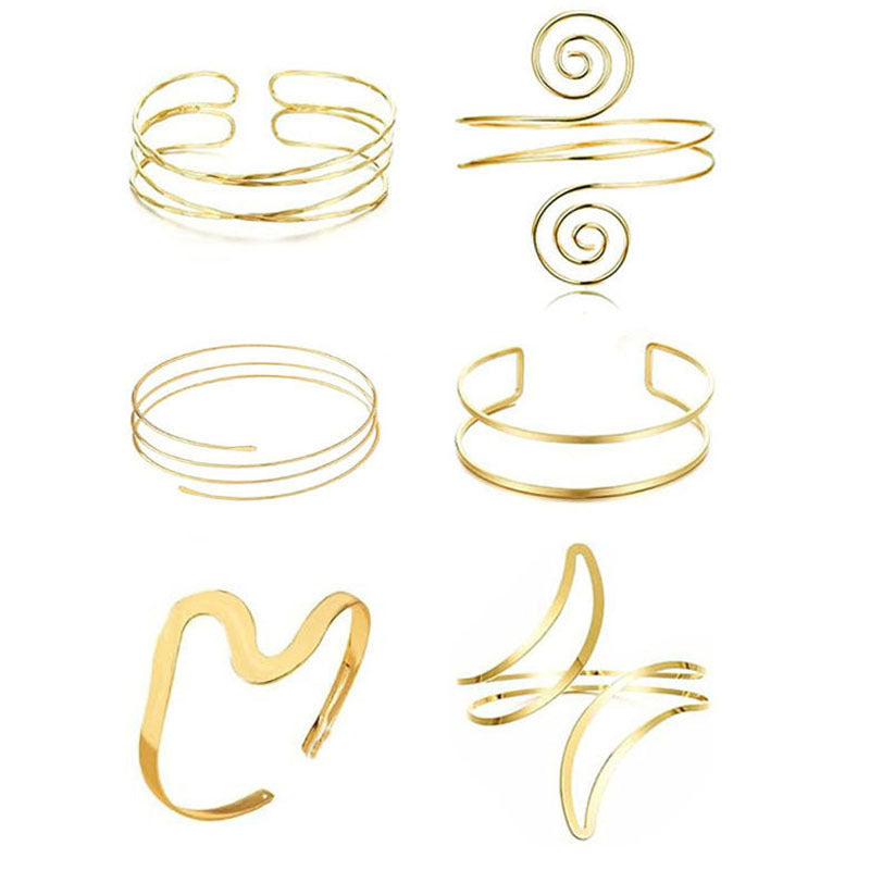 Women's Open Armband Gold Sier Personality Flattening Bracelet