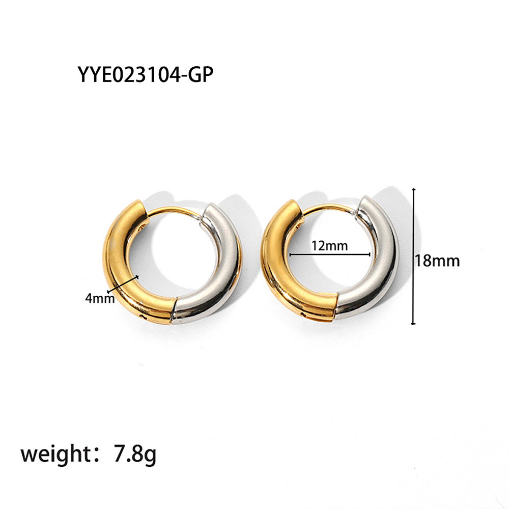 Trendy Simple Light Luxury Design Sense Titanium Steel Earrings