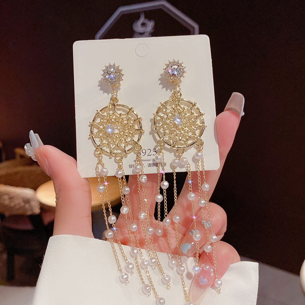 Women's Vintage Tassel Diamond High-grade Ear Minority Earrings