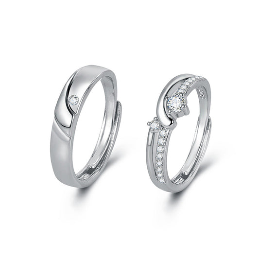 Women's & Men's Finger Female Couples Openings Personality Simple Rings
