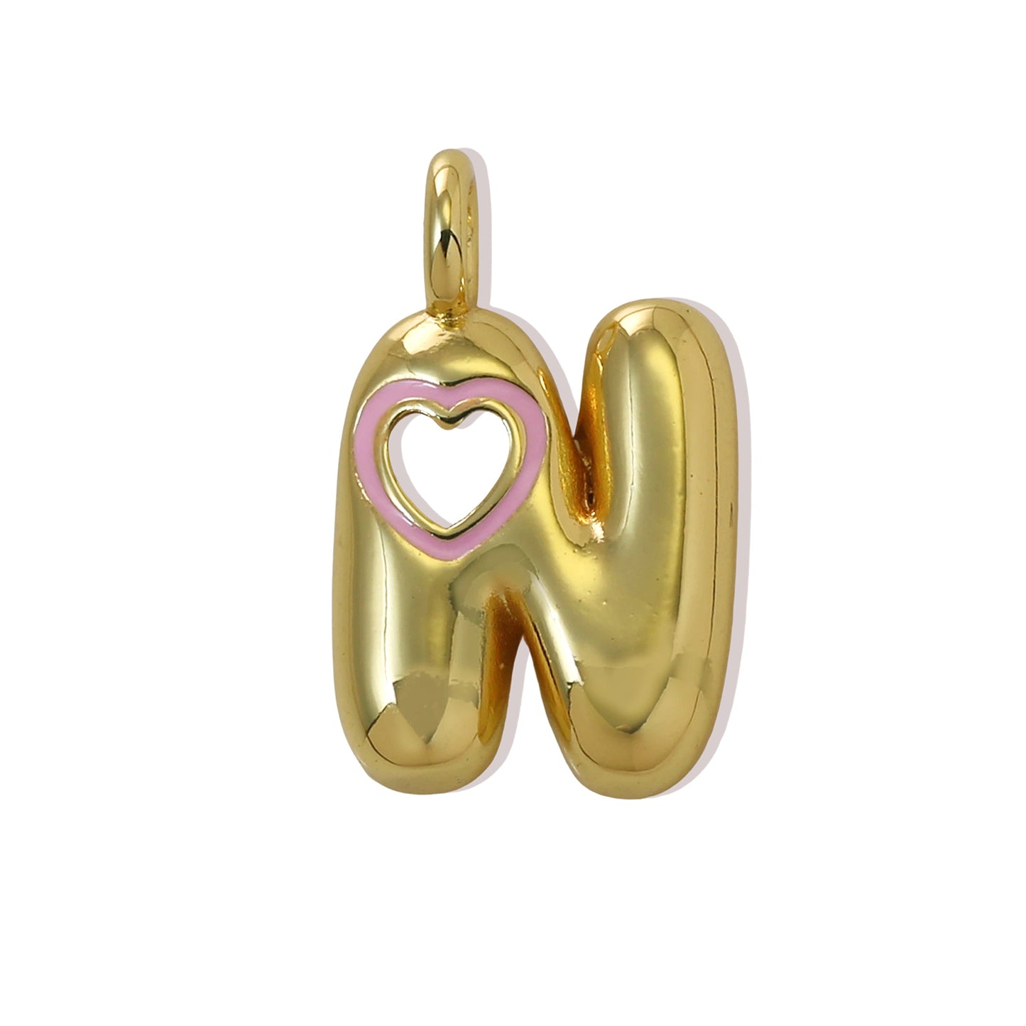 Xi English Letter Gold Simple Heart-shaped Pendant