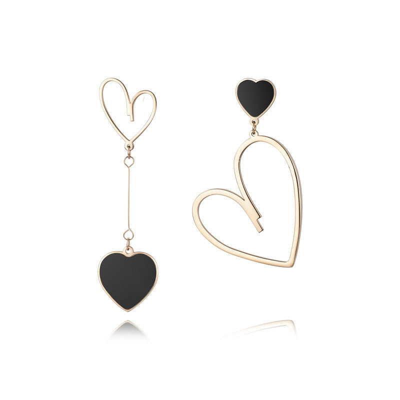 Women's High-grade Hollow Heart Trendy Titanium Steel Earrings