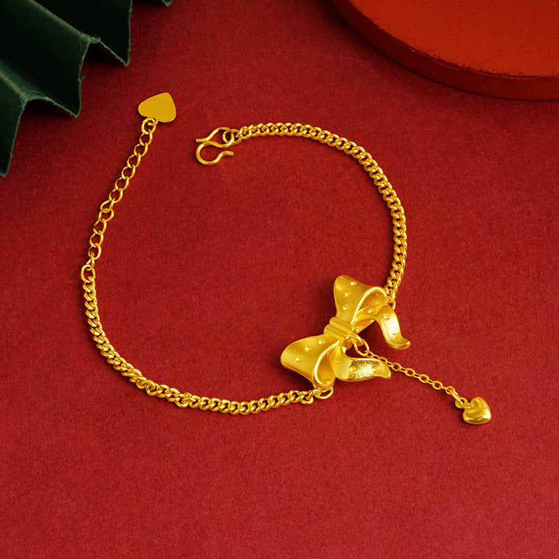 Women's Placer Gold No Color Fading Bow Summer Bracelets