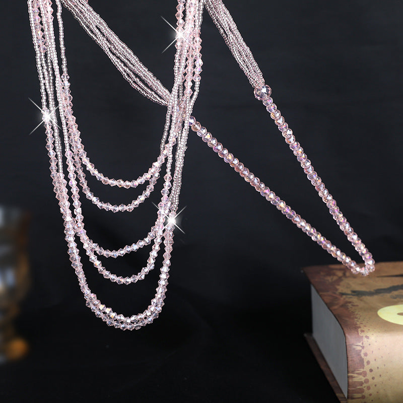 Crystal Beads Long Ornaments Costume Accessories Necklaces