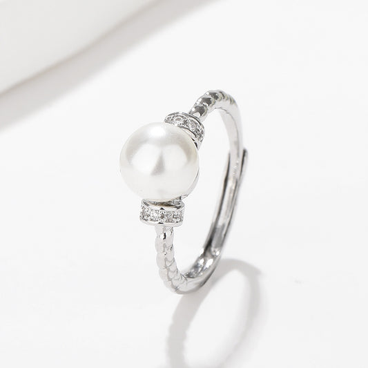 Antique Twist Pearl Gold-plated High Sense Court Rings