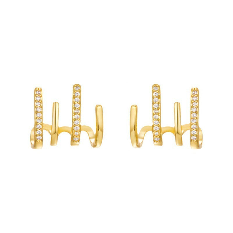 Temperament Vertical Bar Geometric Multiple Ear Earrings