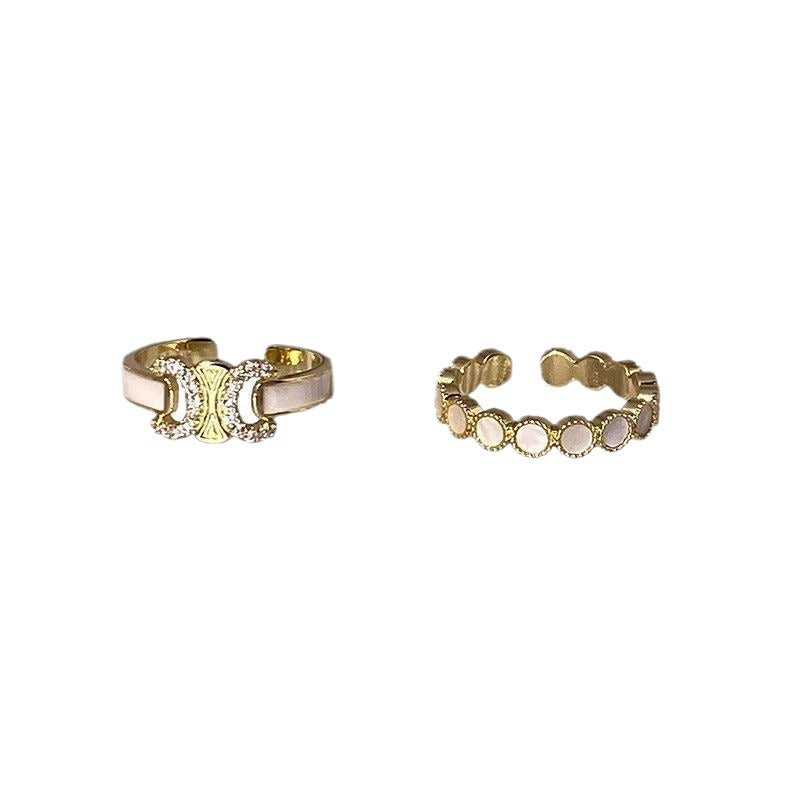 Zircon Letters Female Niche Design Opening Rings