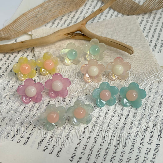 Women's Contrast Color Sweet Acetic Acid Clear Fashion Earrings