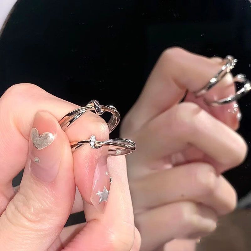 Strip Couple Trendy Niche Design Premium Light Rings