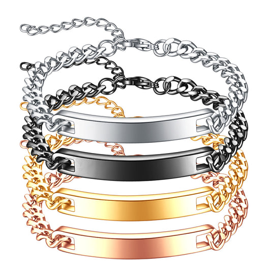Personalized Simple Four-color Stainless Steel Curved Fashion Bracelets