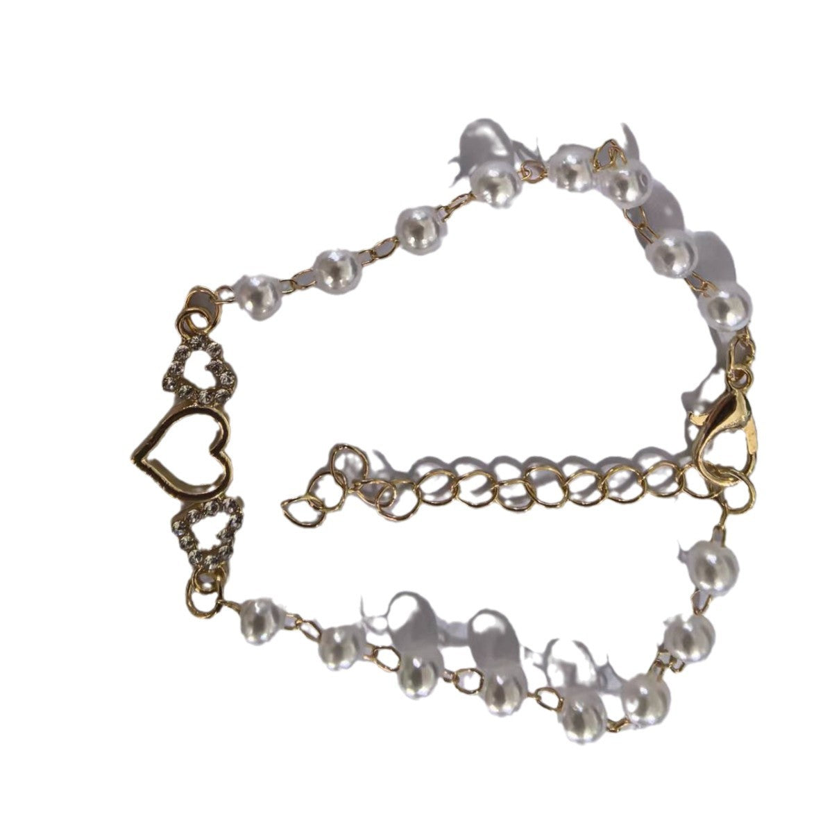 Fashion Elegant Metal Love Pearl Refined Bracelets