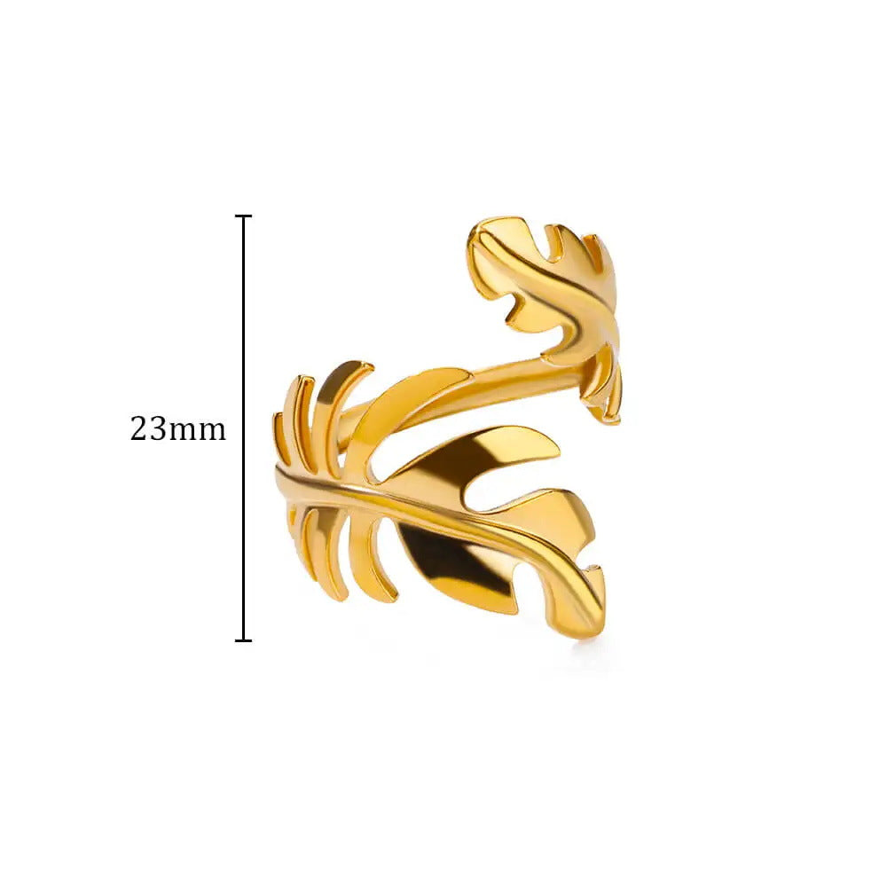 Women's Stainless Steel Butterfly Retro Popular Geometric Open Rings