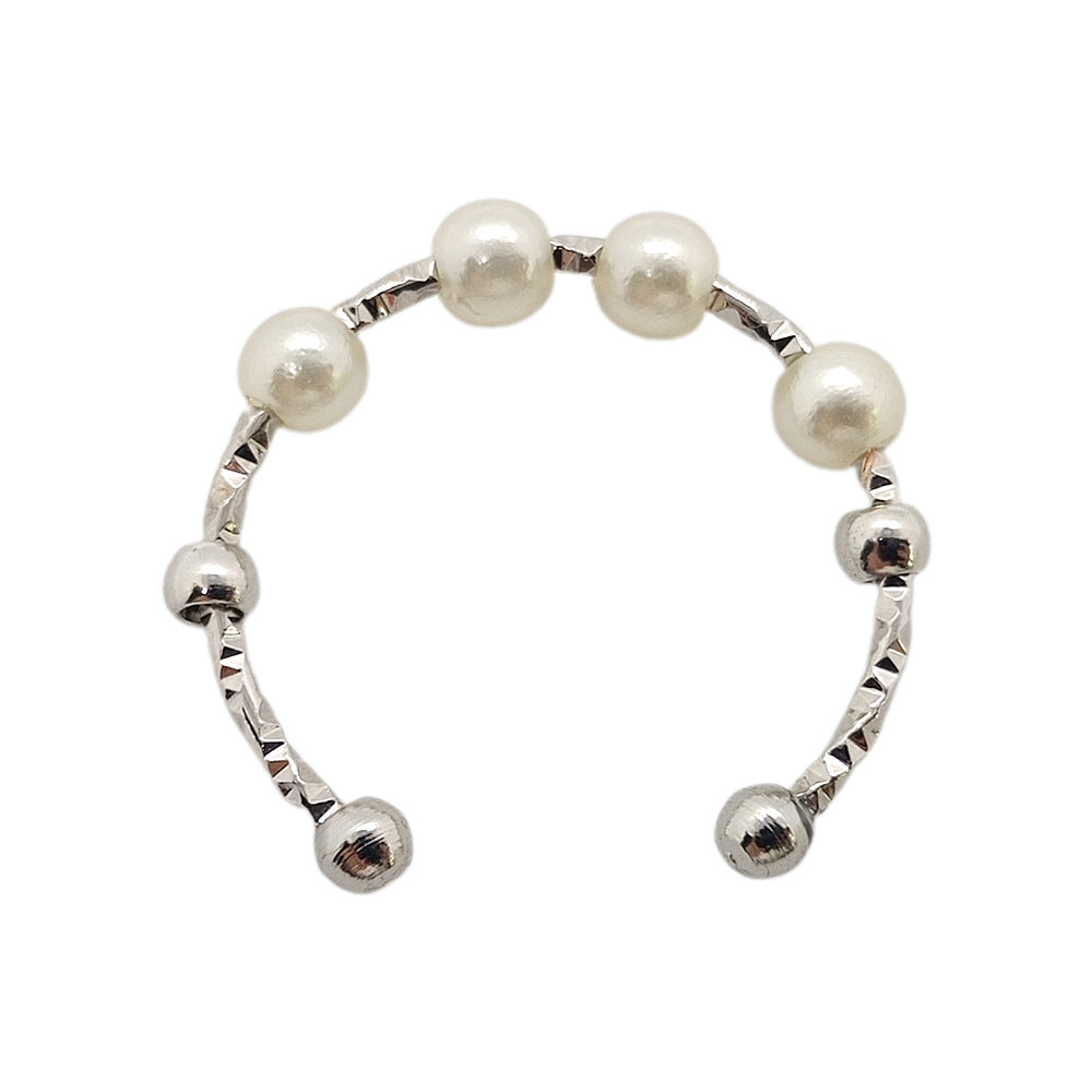 Starry Open Pearl Metal Irregular Personality Rings