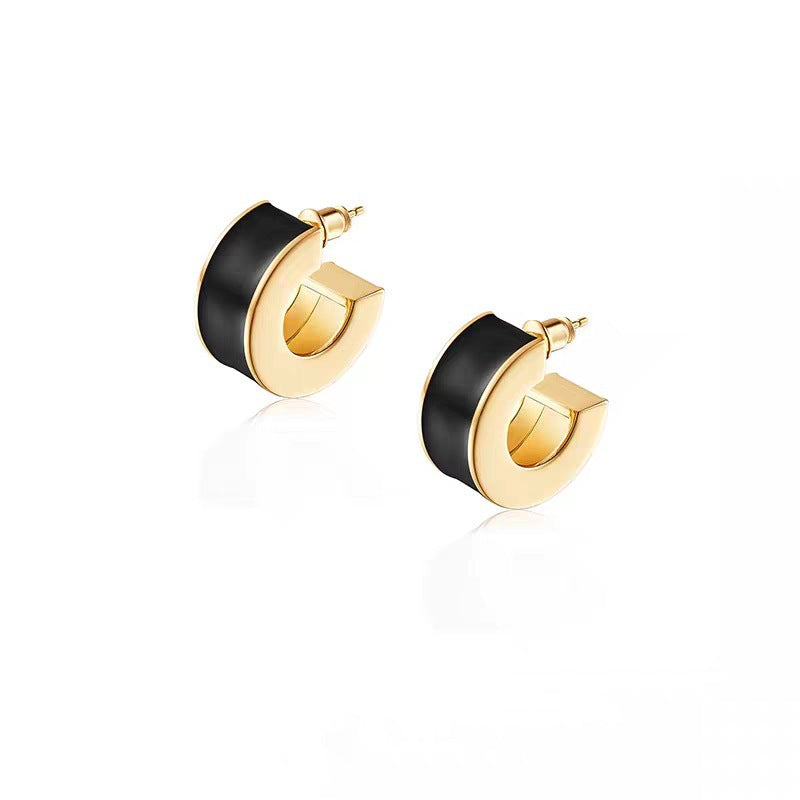 Drip Glazed Fashionable Simple Design Sier Temperament Everyday Rings