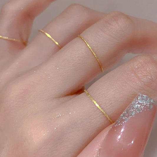 Glittering Joint Stacked Simple Commute Wear Rings