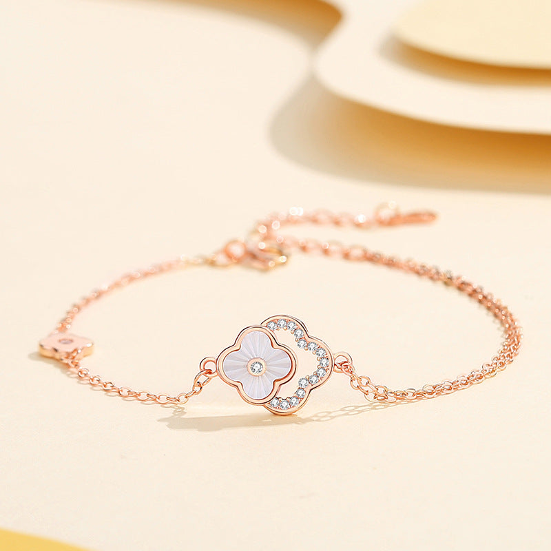 Summer Clover Sterling Sier Style Light Luxury Bracelets