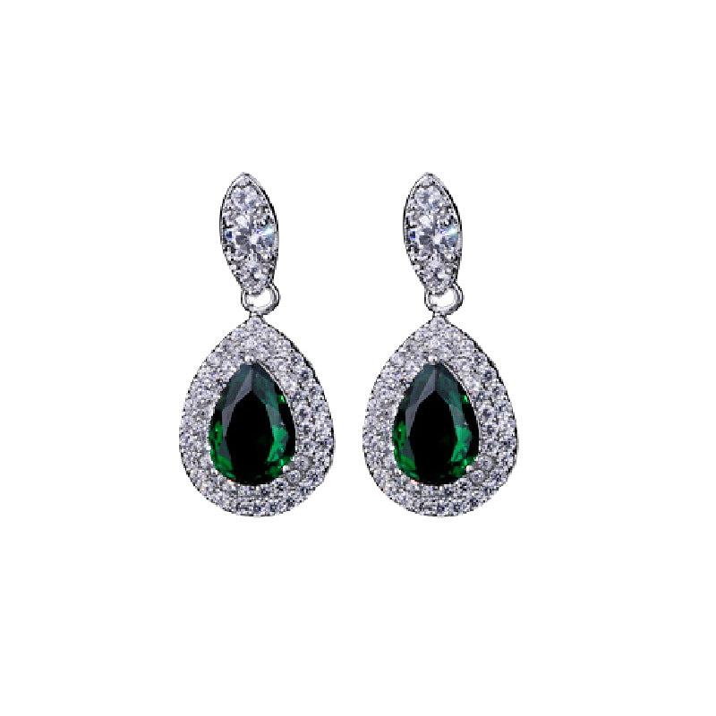 Formal Dress Zircon Water Drops Inlaid Jewelry Set