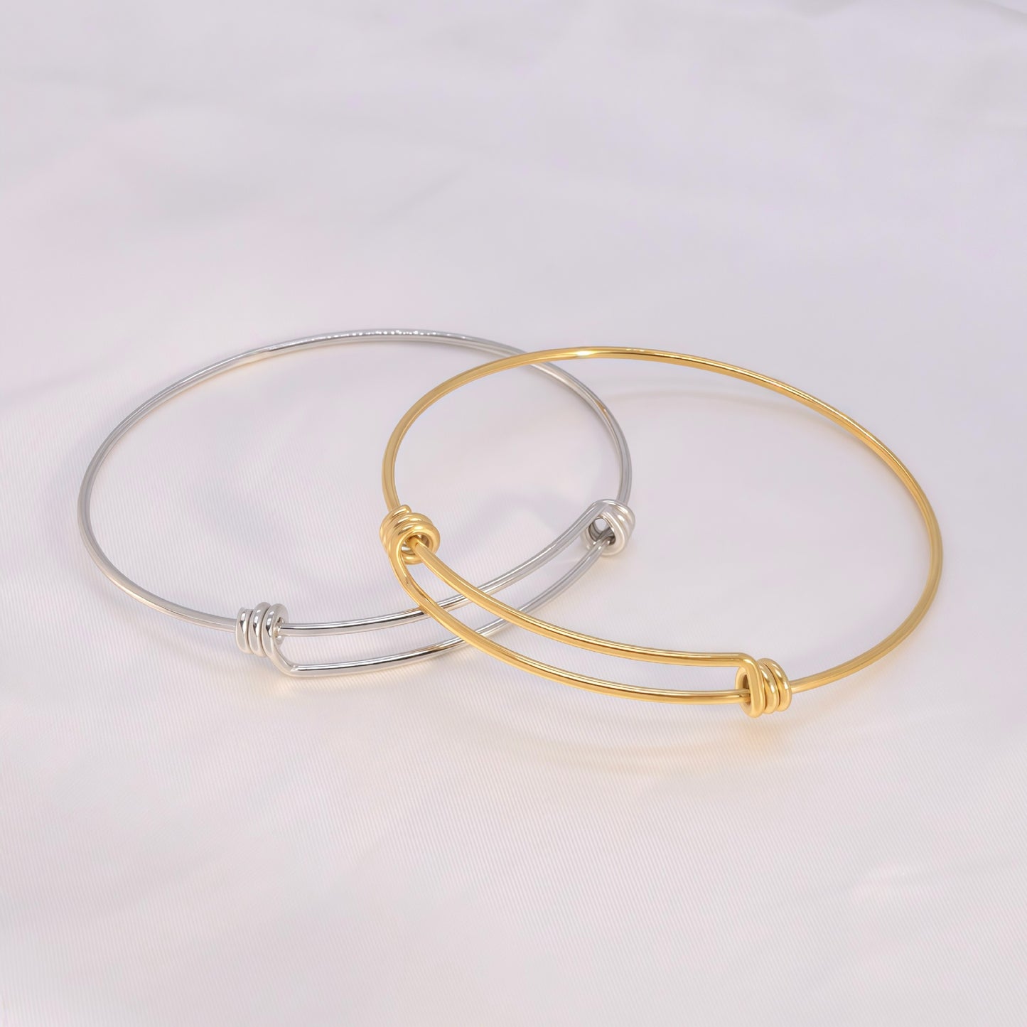 Stainless Steel Coil Push-pull Telescopic Adjustable Mouth Bracelet
