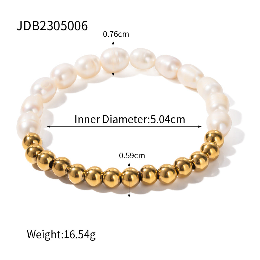 Ding Ornament Stainless Steel Pearl High-grade Bracelets