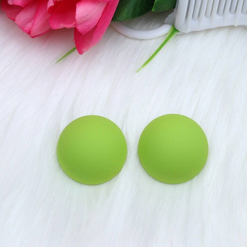 Color Round Circle Three-dimensional Spray Paint Simple Fashion Earrings
