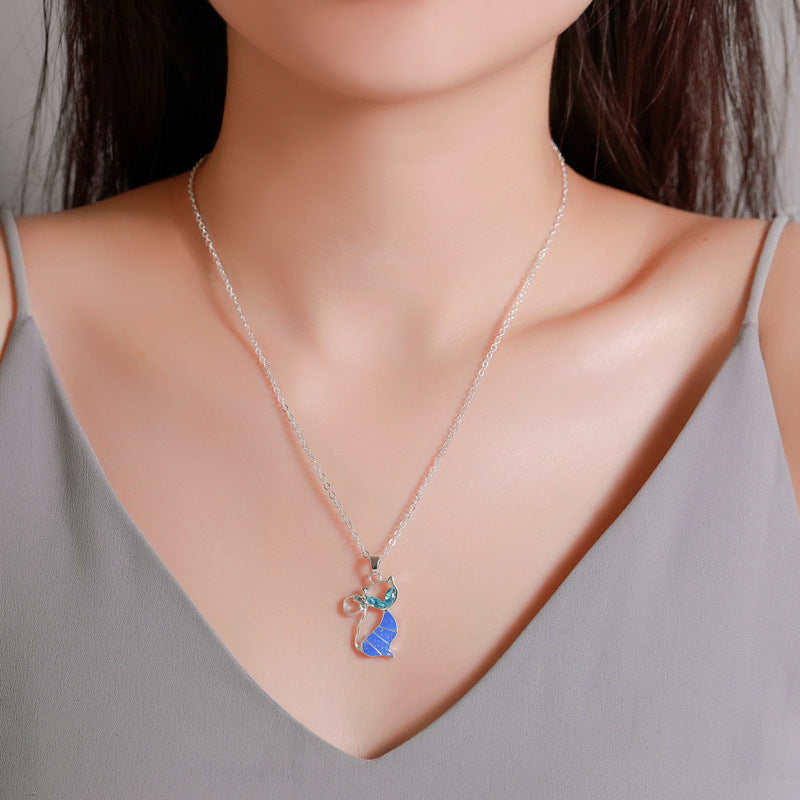 Women's Cute Cartoon Cat's Paw Ear Cat Jewelry Set