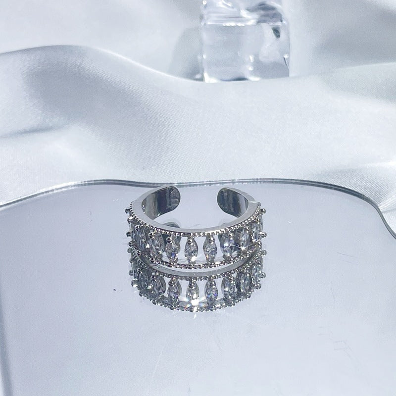 Luxury High-grade Full Diamond Open-end Zircon Rings