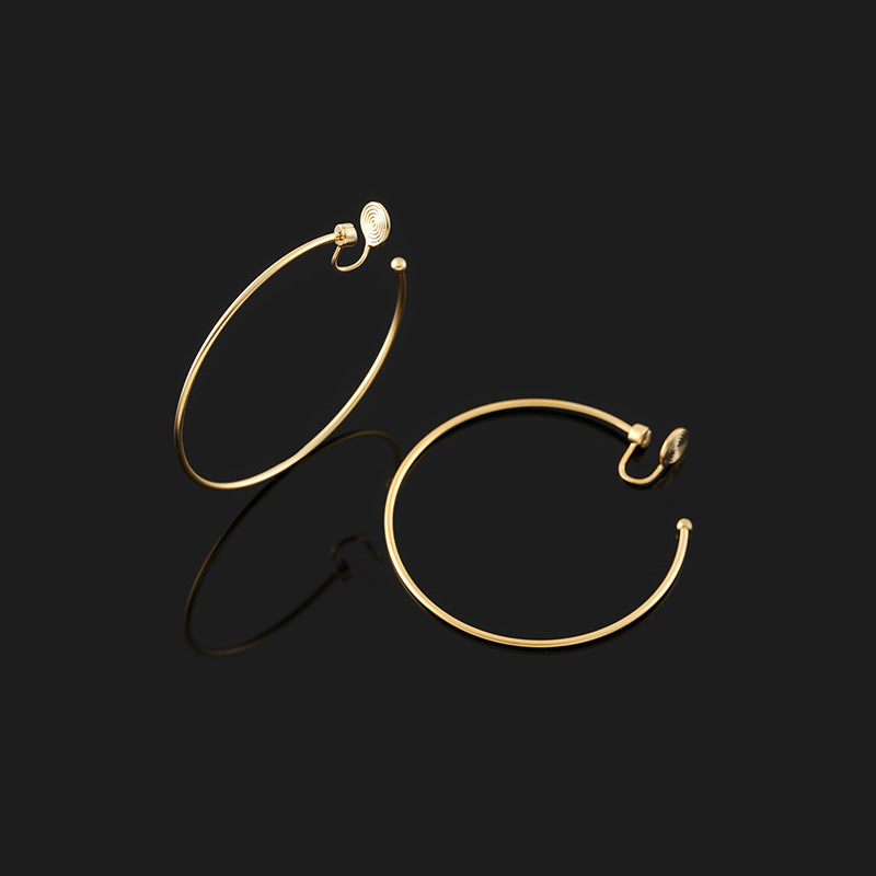 Exaggerated Large Hoop Sier Needle Personalized Classic Rotation Mosquito Ear Clip