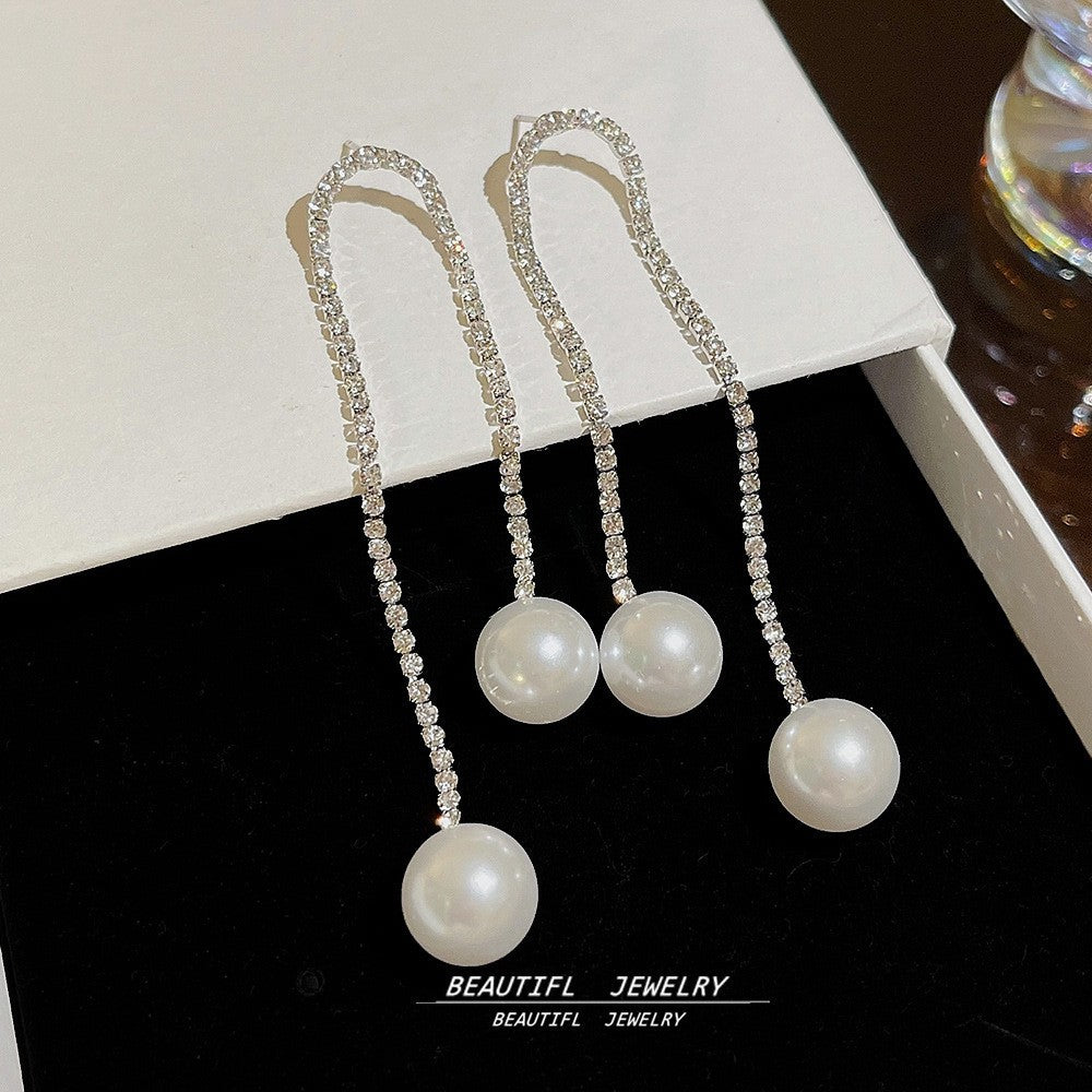 Needle Elegant Tassel Advanced Simple Thin Earrings