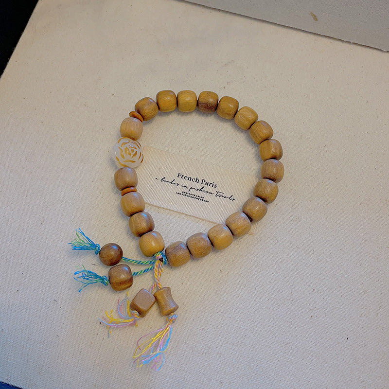 Women's & Men's Retro Ethnic Style Agate Ox Bone Rosary Bracelet