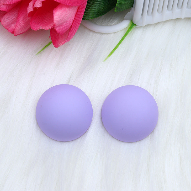 Color Round Circle Three-dimensional Spray Paint Simple Fashion Earrings