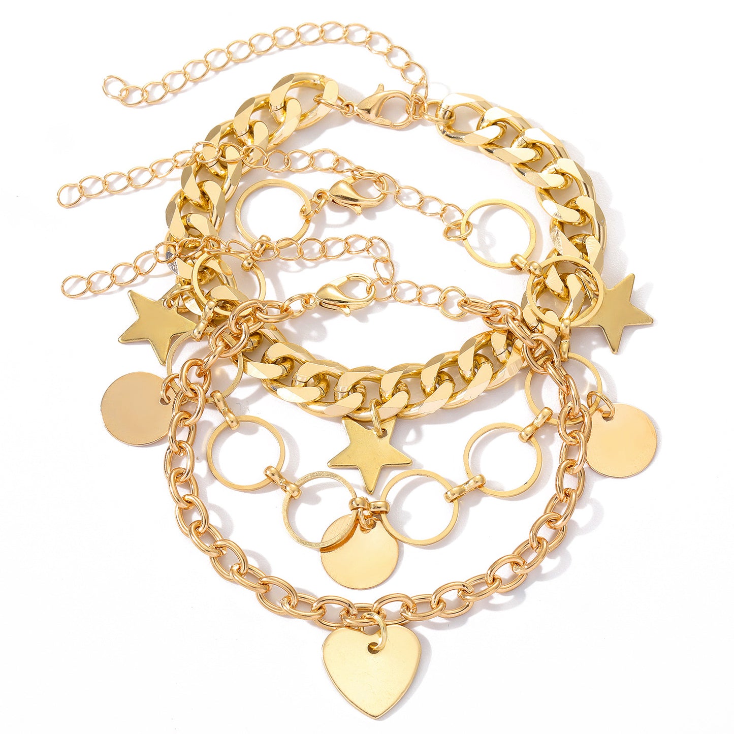 Punk Love Star Hollow Chain Design Bracelets