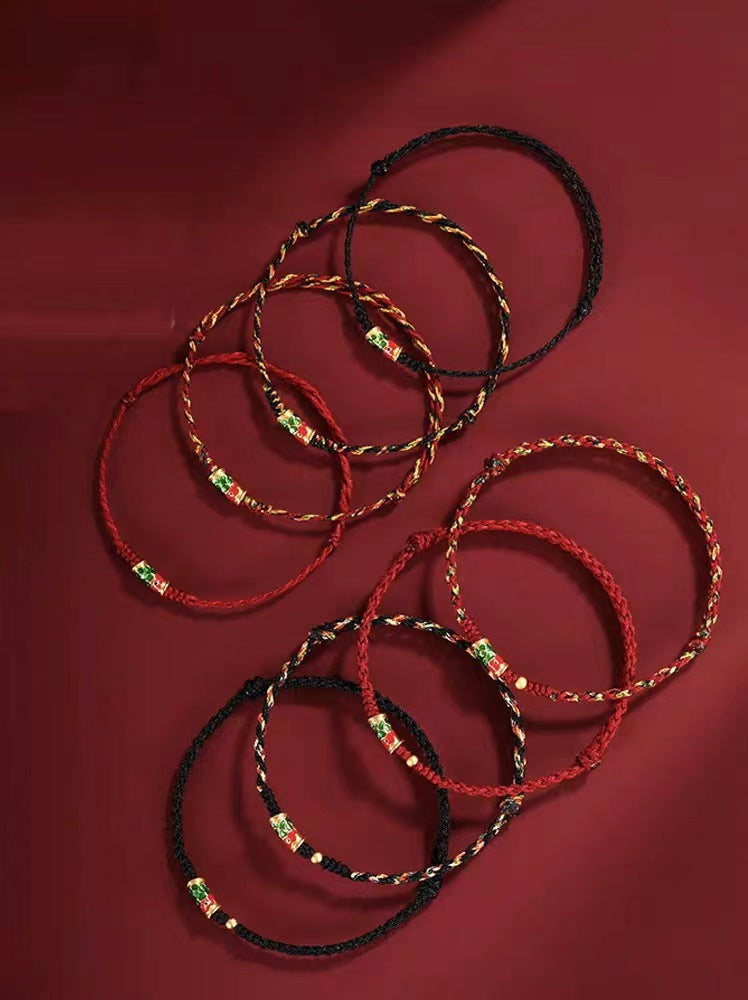 Red Rope Ethnic Style Colorful Ashore Bracelets