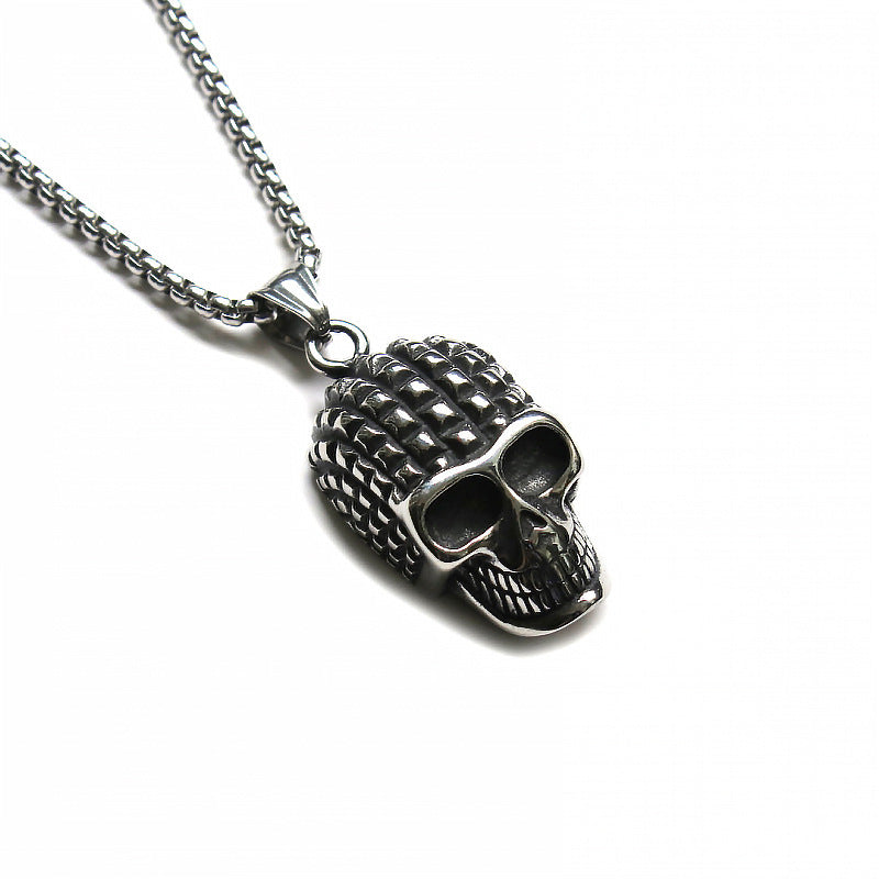 Men's Skull Titanium Steel Personality Half Face Necklaces