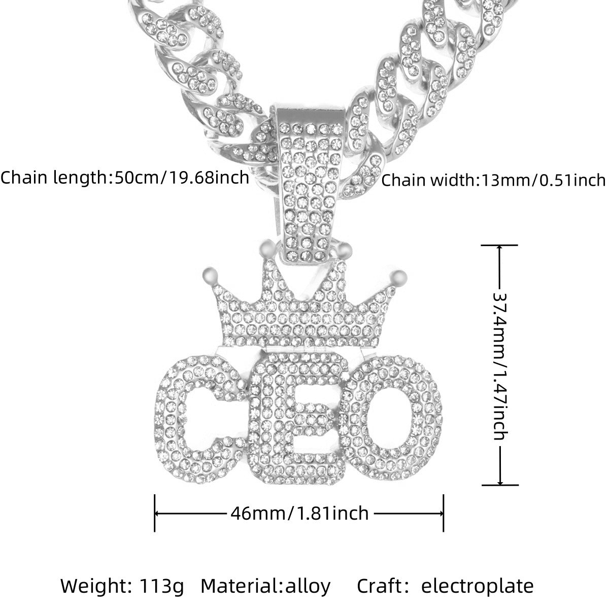 Hop Alloy Full Diamond Exaggerated Dripping Necklaces